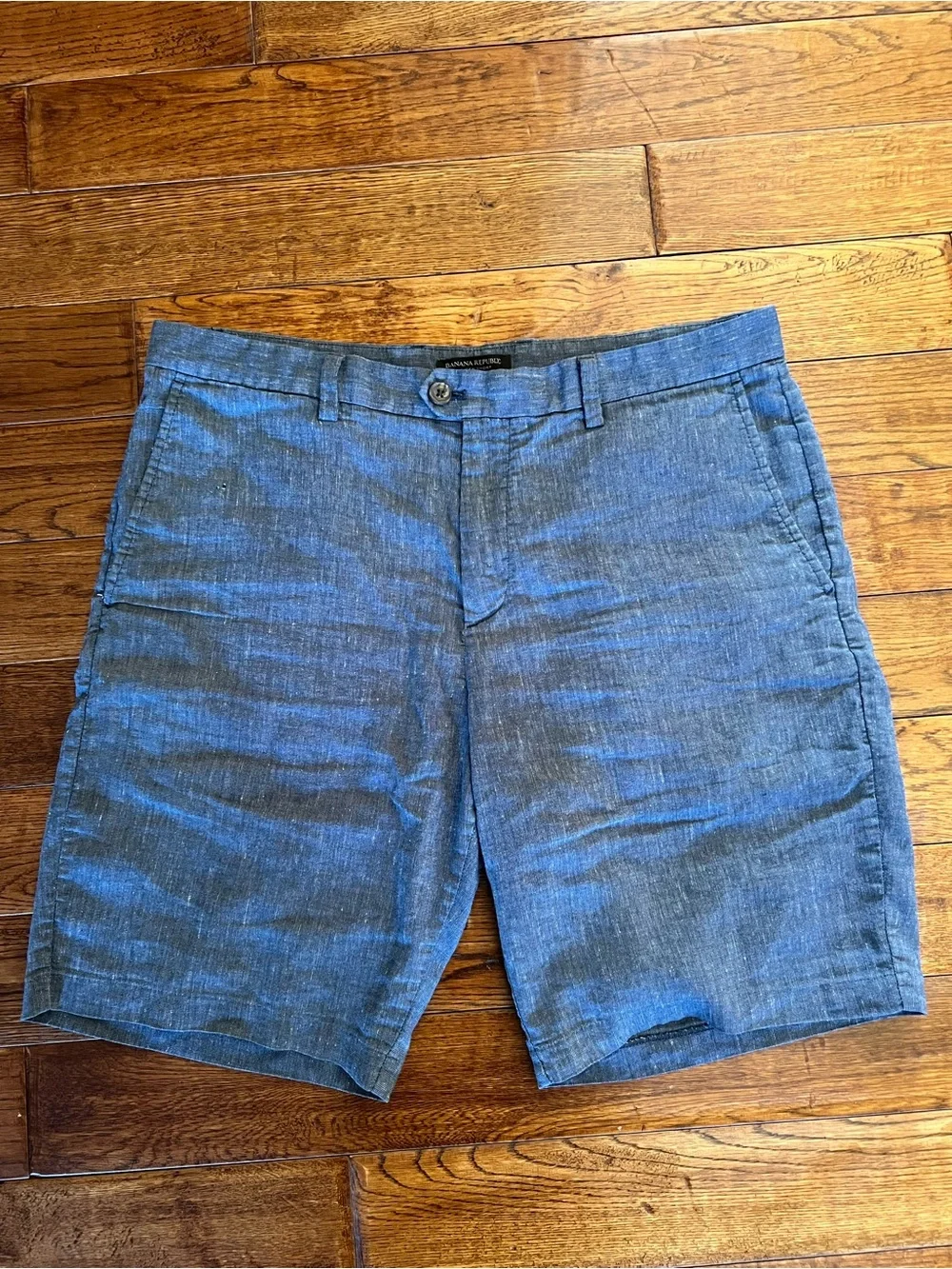 Banana Republic Shorts Men’s Flat Front Linen Blend Light Blue Size 35